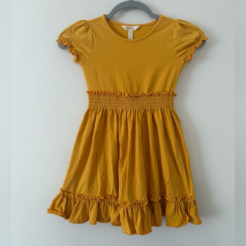 Matilda Jane Mustard Yellow Ruffle Hem Dress - Picture 4 of 10